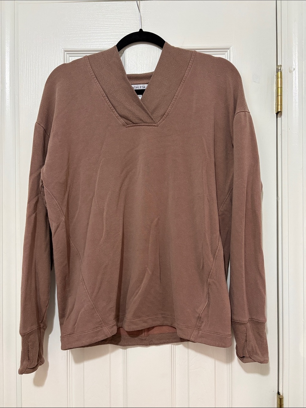Women’s brown Athleta V‑Neck Pullover Sweatshirt